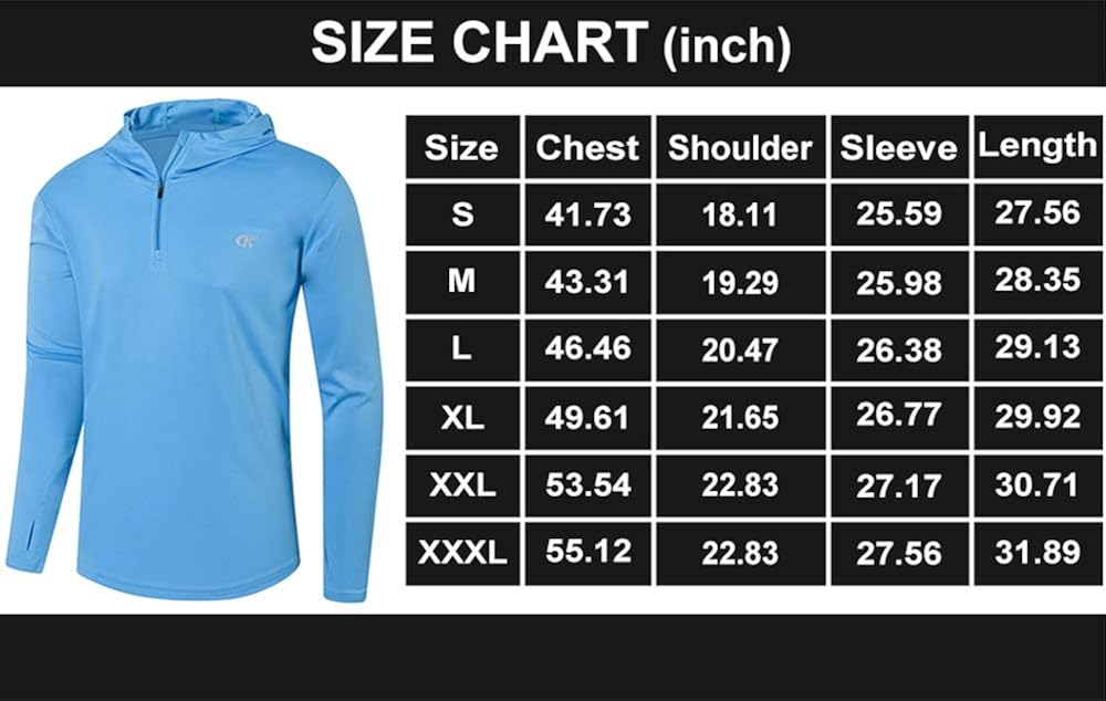 Satankud Mens UPF 50+ UV Sun Protection Athletic Hoodie Thumb Long Sleeve Fishing Shirt at  Men’s Clothing store