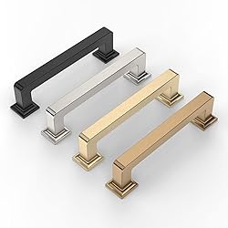 9BUILD 6 Pack 3 3/4 Inch Cabinet Pulls Black