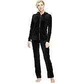 Dolcevida Womens Velour Sweatsuits Sets 2 Piece Tracksuits Outfits Full Zip Hoodie and Sweatpant Set Velvet Jogging Suit