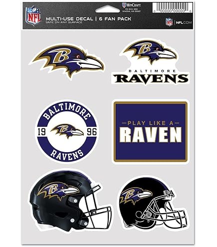 Baltimore Ravens Vinyl-Aufkleber Set – In 5 Verschiedenen Größen, Braun, Ideal Für Fans Und Zur Dekoration