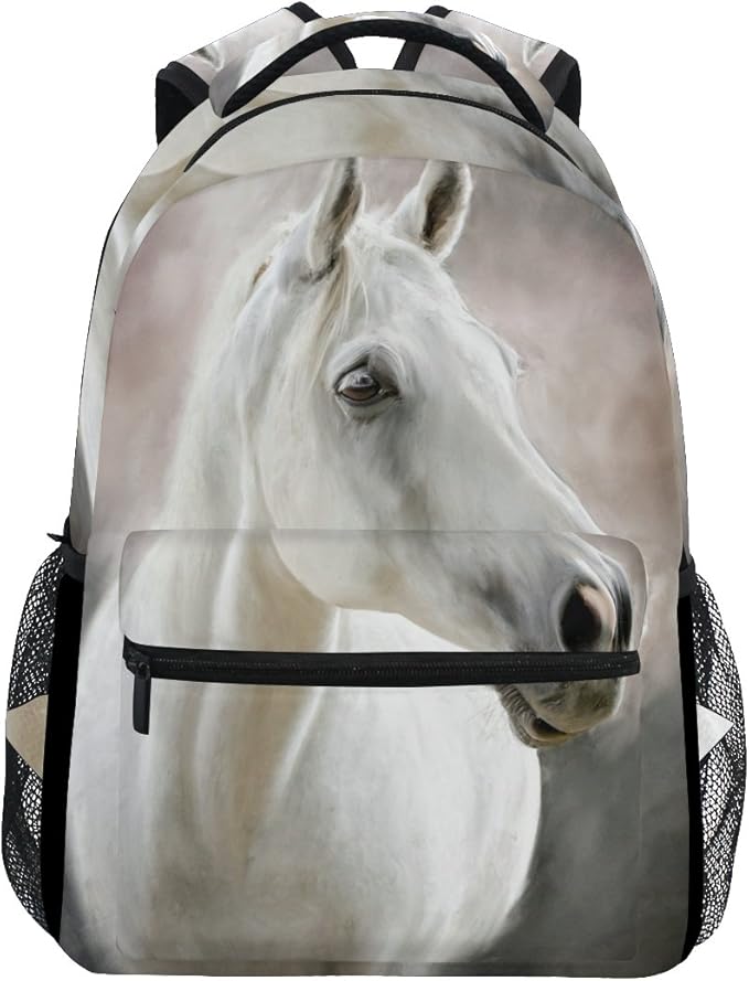 JSTEL White Horse School Backpacks for Girls Kids Elementary School