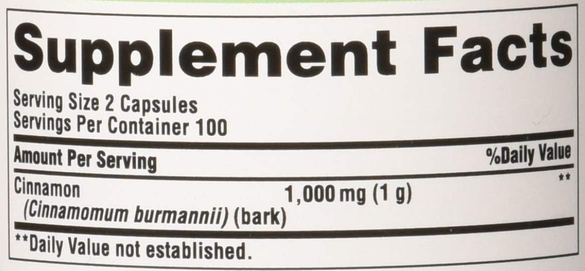 Puritans Pride Cinnamon 500 mg Capsules, 200 Count: Health & Personal Care