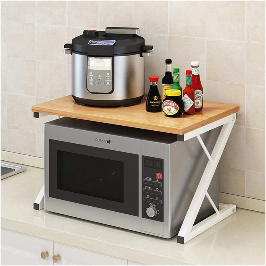 MSASHDN Microwave Stand Simple Multi Purpose Counter Top Baker's Racks For KitchenSpice Dinnerware Oven Shelving Organizer (Color : Sandalwood color)