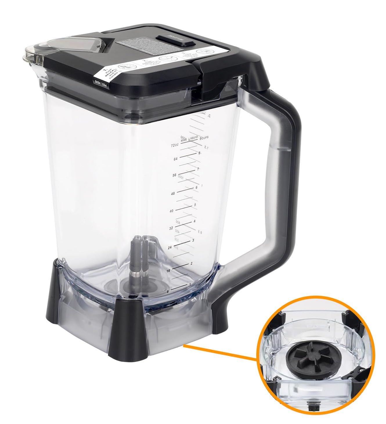 Photo 1 of Replacement 72oz XL Blending Pitcher with Top Lid Compatible with Ninja BL610, BL710WM, BL710WMC, CO610B, CO650B, CT610