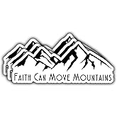 (3 pcs) Faith Can Move Mountains Sticker Christian Bible Verse Jesus Vinyl Decal Motivation Inspirational Quotes Stickers for Books Laptops Phonecase Water Bottles Kindles Car Hard Hat -3x1.4