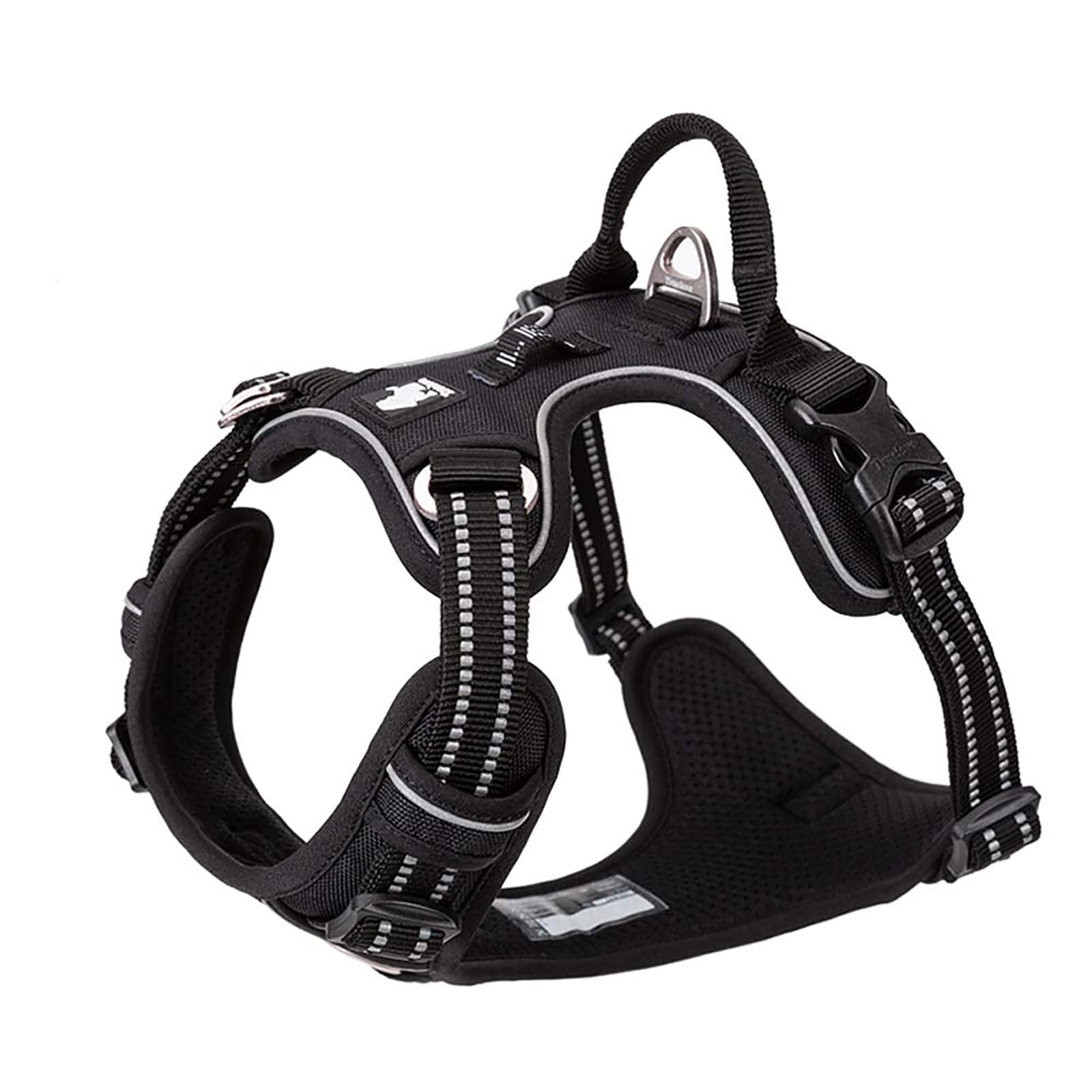 Dog Harness No Pull Adjustable Reflective Step-in Soft Nylon For Small Large Pet TLH56512(XL, Black)