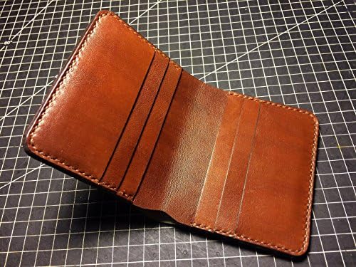 Short wallet/Vegetable tanned leather wallet/Vertical card bi fold leather wallet/Brown leather wallet/Handmade leather wallet /