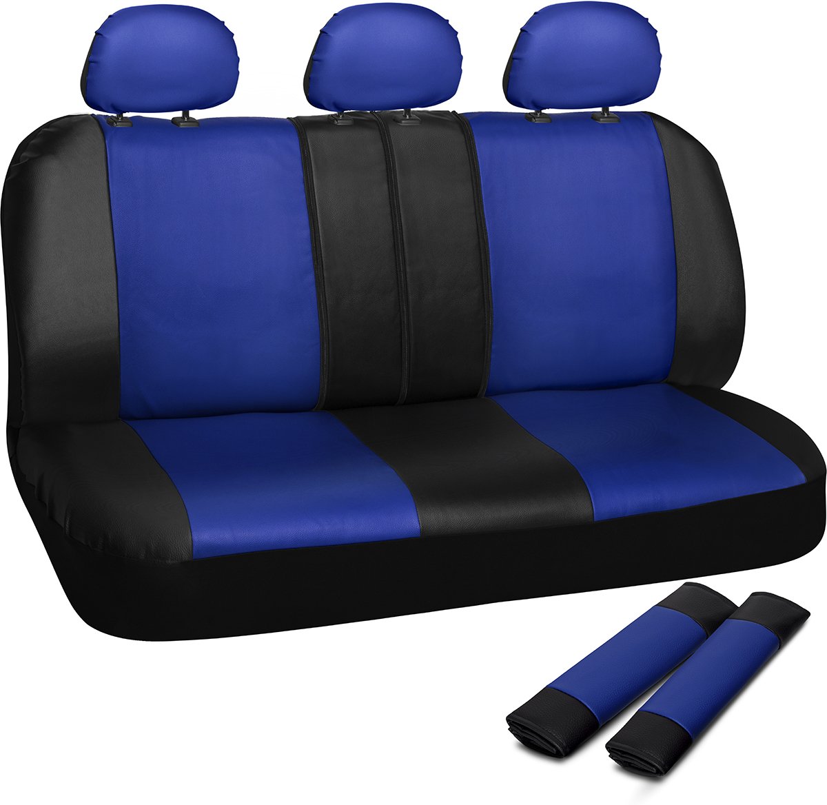 OxGord 17pc PU Leather Car Seat Cover Set (Blue)