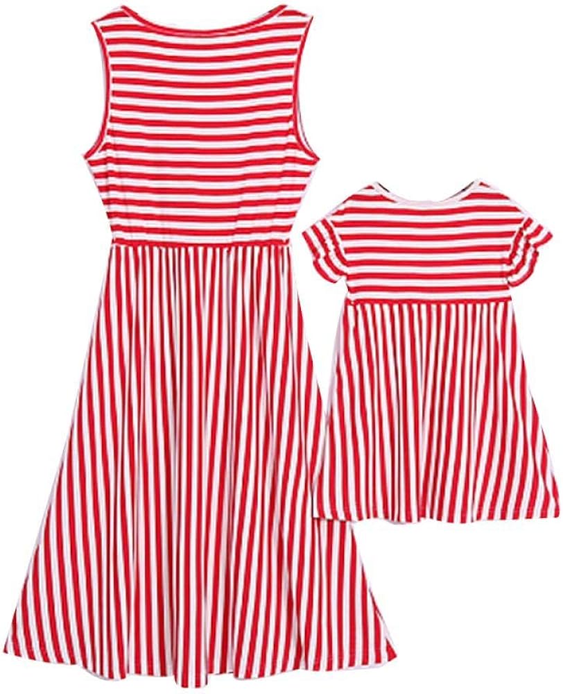 red and white striped sundress