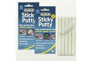 ALCOLIN Reusable Museum & Gallery Quality Adhesive Putty,- 2 Pack - 6oz. Won't Dry Out- Always Removable Repositionable