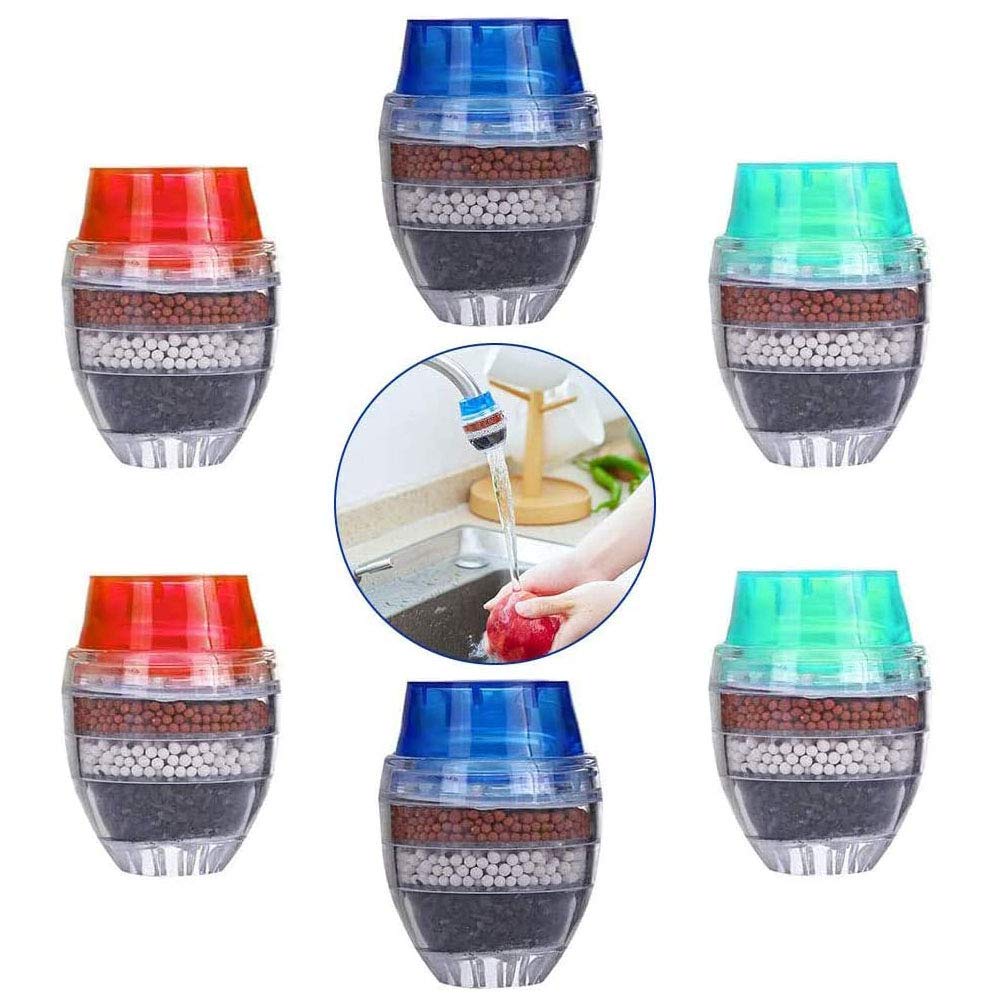 BETOY Activated Carbon Water Faucet 6 Pcs Clean Purifier Filter Cartridge Home Kitchen Water Tap,Water Purifier Faucet Kitchen Faucet Water Filter with a Filter Element