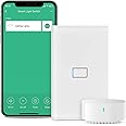 BroadLink Smart Light Switch, No Neutral Wire Required, Single Pole with App and Voice Control, 1-Gang Touch Timer Switch, Compatible with Alexa, Google Assistant, IFTTT, Siri Shortcuts, Hub Included