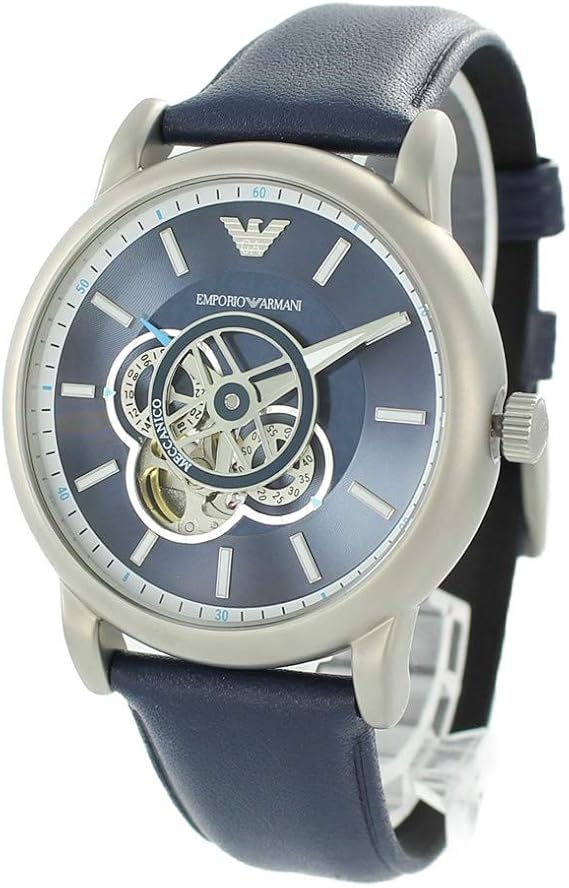 Amazon エンポリオアルマーニ Emporio Armani メンズ Meccanico メカリコ 自動巻き 機械式 スケルトン レトロ ネイビー 紺 天然皮革 革ベルト 男性用 時計 Ar 腕時計 並行輸入品 腕時計 腕時計 通販