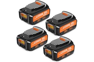 Amityke 20v Max Battery 6.0A Replacement for Dewalt 20v Max Battery 4Pack Compatible with Dewalt 20V Series Cordless Power Tools and Charger