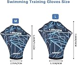 AMFUN Aquatic Gloves Webbed Swim Training Gloves M Navy Blue view 3