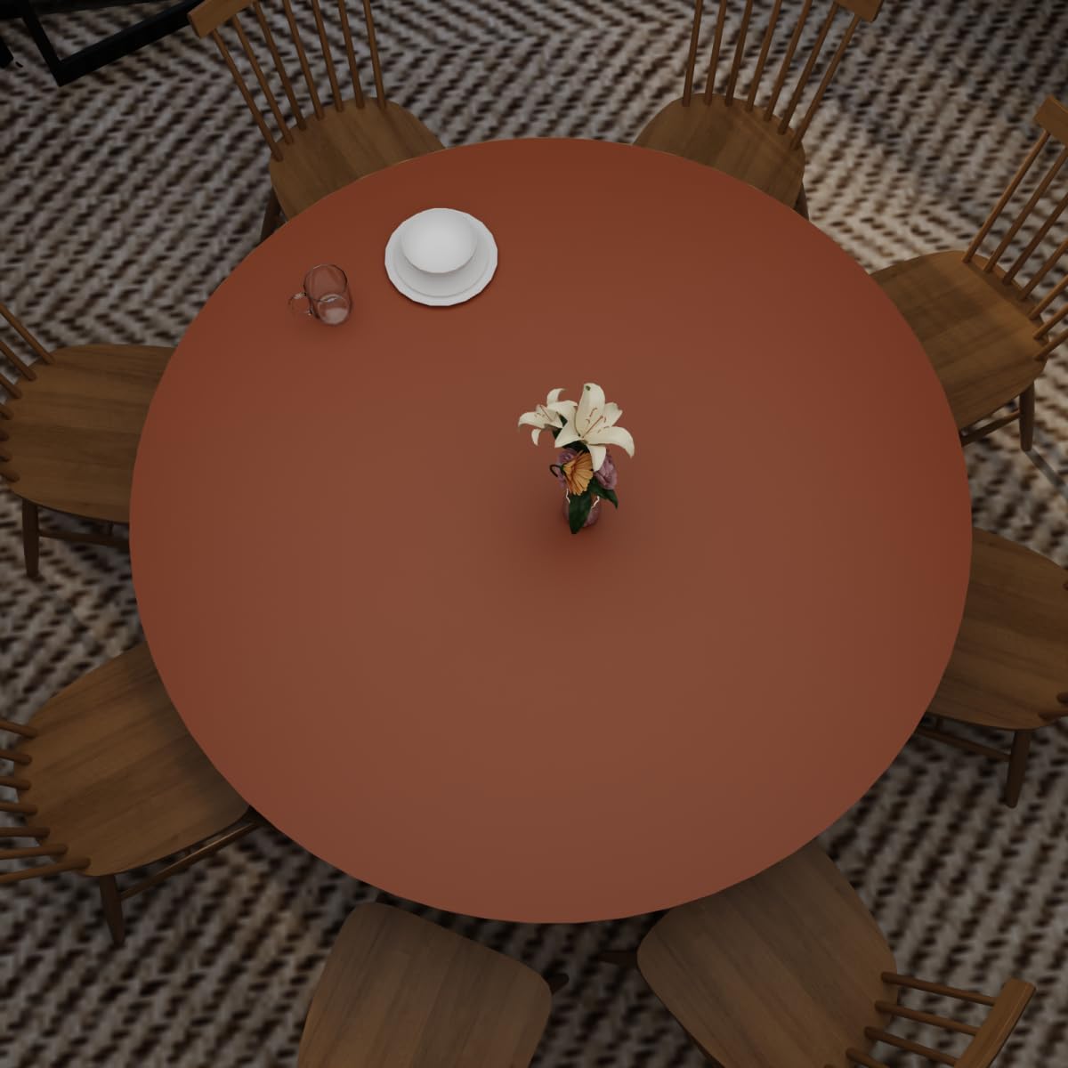 Photo 1 of *MINOR DAMAGE - USED*
Zinkooat Round Table Cover - Can Be Used On Both Sides Waterproof and Easy to Clean Good Flatness Used for Dining Table(Brown+Gray Dia.54Inch)