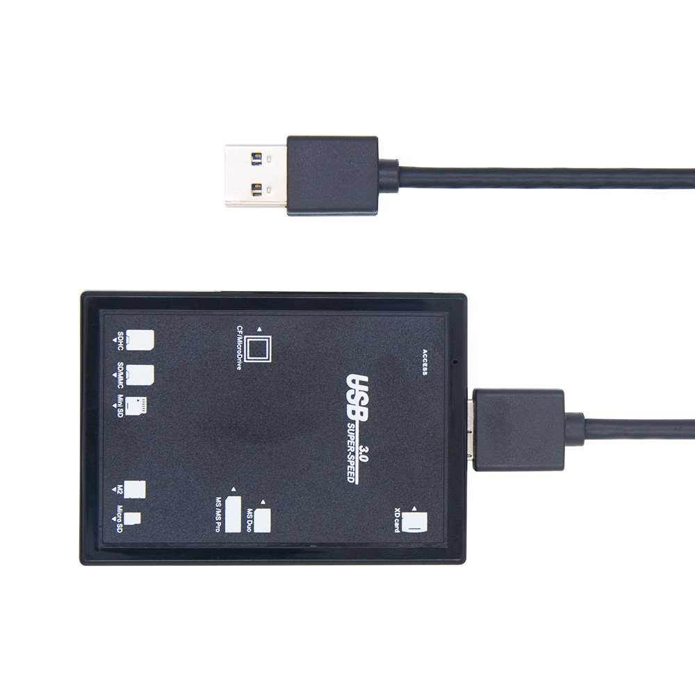 E2APM USB 3.0 Computer Card Readers Compact Flash Memory Card Reader Multi Card Slot for Micro SD, SD, SDHC, SDXC, CF, XD, MS