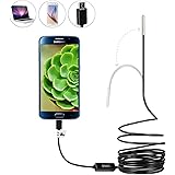 Ultra Slim 0.21 inch Dia. Probe USB Endoscope with Semi Rigid Cable USB Type C Adapter Borescope Waterproof Inspection Camera Snake Camera for PC Notebook and Android Device(5M/16.4ft Cable)