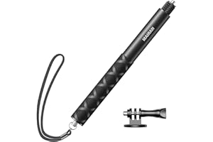Mairan 114cm Invisible Selfie Stick, 1/4" Extension Invisible Stick Compatible with Insta360, GoPro, DJI, Action Cameras,Portable Extendable Monopod Pole with Buckle Mount and Wrist Strap