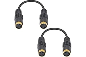Poyiccot S-Video Female to Female Adapter Cable, 2Pack Mini DIN 4Pin Terminal S Video Female to Female Composite Cable Adapte