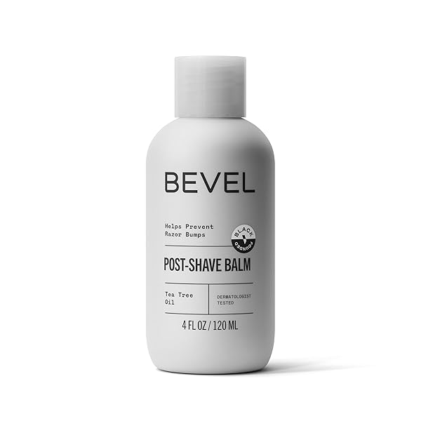 BEVEL AFTER SHAVE BALM FOR MEN WITH SHEA BUTTER AND JOJOBA OIL, SOOTHES AND COOLS SKIN TO HELP PREVENT INGROWN HAIRS AND RAZOR BUMPS, 4 FL OZ (PACKAGING MAY VARY)