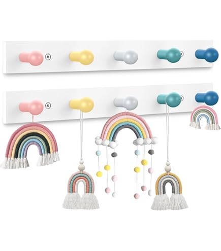 Fun Wall Hooks Kids Peg Rail (pine Wood) Wooden Kids Coat Rack
