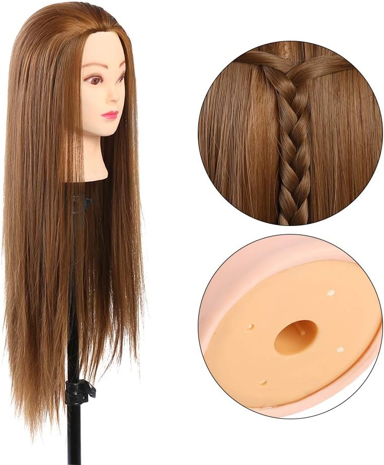 Washable Heat-Resistent Mannequin Head, Human Hair Styling Training Head, for Hair-Styling Beauty Teacher Hair Stylists Hair Salons - Image 5