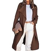 Angerella Women's Casual Long Sleeve Draped Open Front Knit Long Cardigan Sweater Outwear Coats with Pocket