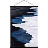 Ywlake Magnetic Poster Hanger, 12x18 12x16 12x24 Poster Frame Wood Wooden Magnet Print Posters Dowel Scroll Hanger Hangers Hanging Kit for Walls Map Canvas Artwork (Black, 12")
