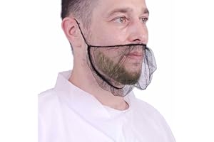Uaxiu Beard Protective Covers (100-Pack) - Breathable Beard Guards for Food Service, Cooking, Cleaning, Construction and More