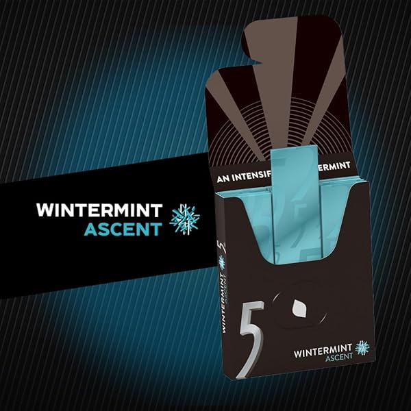 5 GUM WINTERMINT ASCENT SUGAR FREE CHEWING GUM BULK, 15 STICK BOX (PACK OF 10)