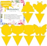 Blooven 60 PCS Yellow Fruit Fly Traps Fungus Gnat Sticky Catcher Indoor