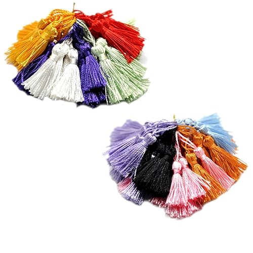 10 Mini craft tassels Small 5.5cm long decorative key tassels (Gold