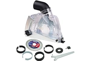 HERZO Dust Shroud Dust Extraction Cutting Guard for 4-1/2 Inch or 5-Inch Angle Grinder