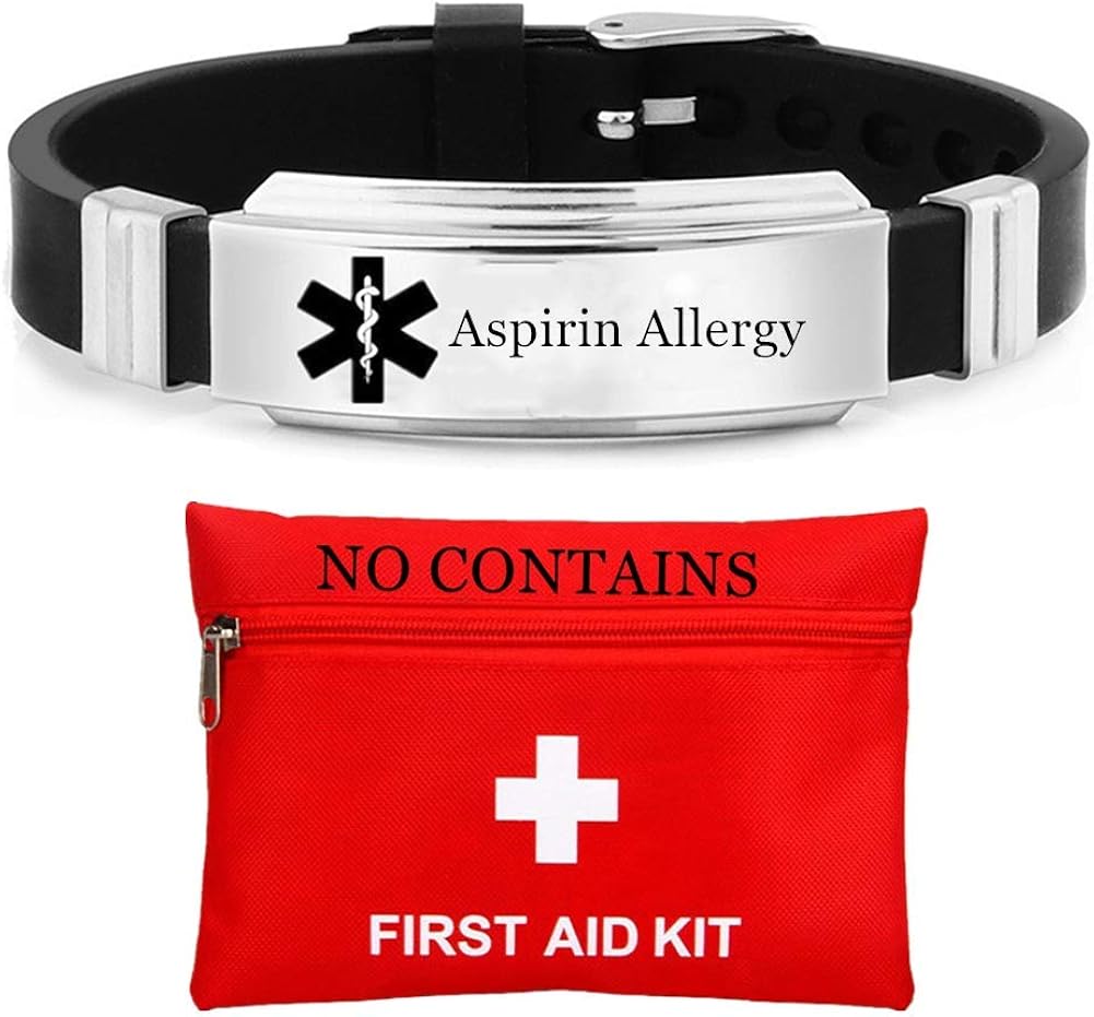 Personalized Stainless Steel Silicone Medical Alert Bracelets for
