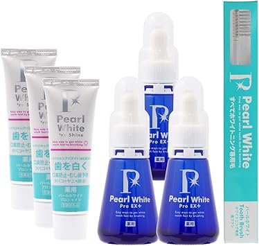 Amazon 新 薬用パール ホワイト プロ Exプラス3本 シャイン40g 3本 専用歯ブラシ 限定セット ホワイトニング 口臭除去 ホワイトニング 通販