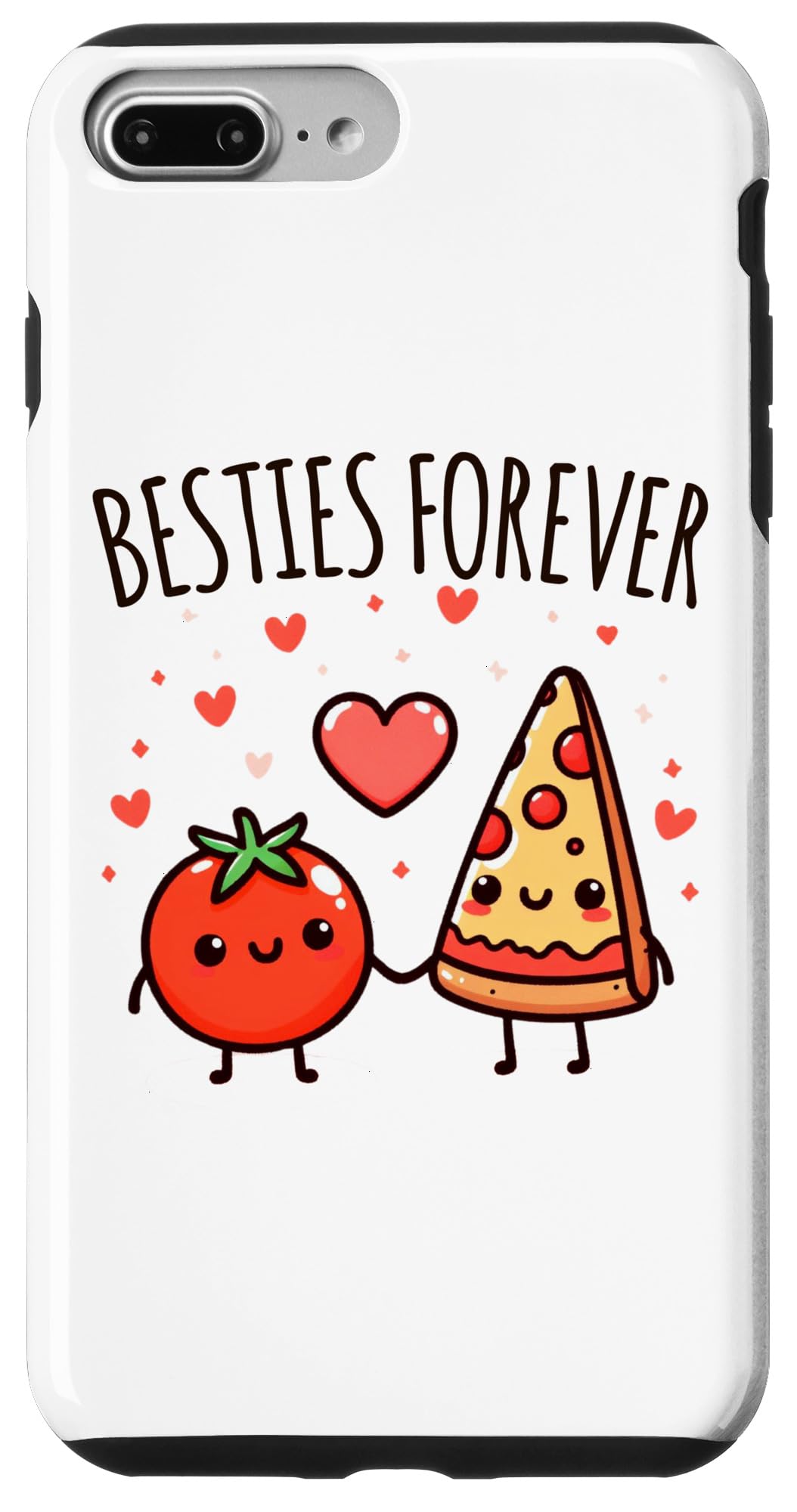iPhone 7 Plus/8 Plus Kawaii Pizza And Tomato Besties Forever Funny Pizza Lover Case