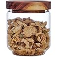 Keledz Glass Storage Jar with Wood Lids, Airtight Sealed Clear Borosilicate Glass Canister Kitchen Food Storage Containers fo