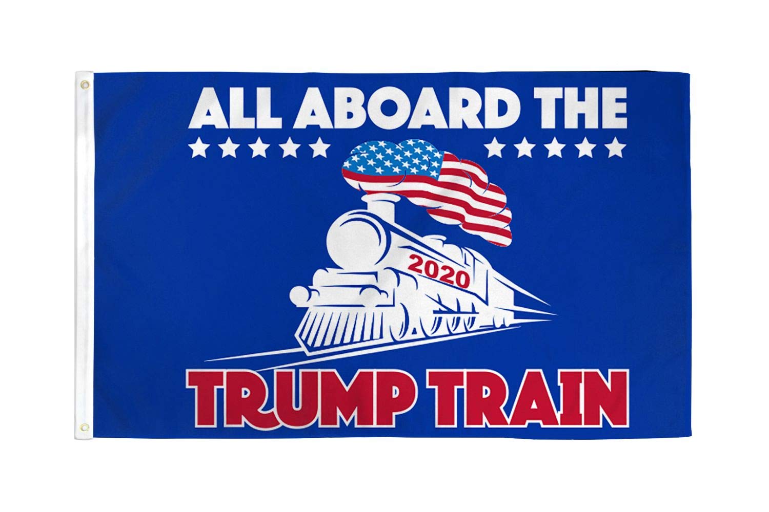AZ FLAG - All Aboard The Trump Train Flag - 3x5 Ft - 100D Polyester Us President Trump Banner with Two Metal Grommets - Fade Resistant - Vivid Colors - 3' x 5' Feet - 150x90 Cm