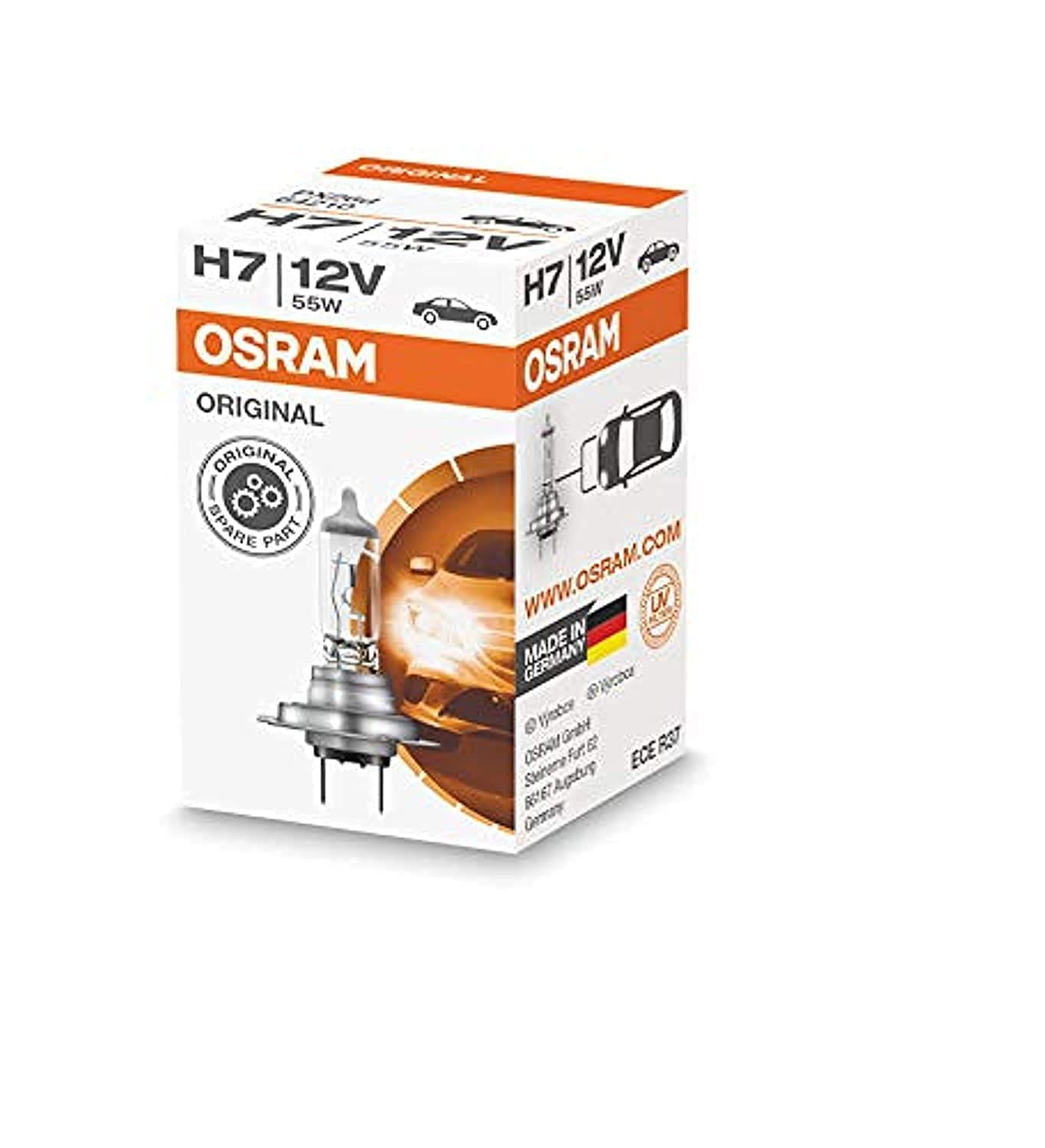 Osram / Sylvania Halogen H7 Headlight Bulb #64210 - 12V/55W, OEM, Made in Germany