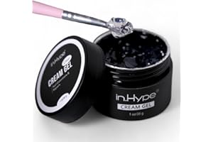 IN.HYPE LED/UV HARD Cream Builder Gel for Extra Long Nail Extensions Jelly Thick for Nail Repair, Strengthening Clear