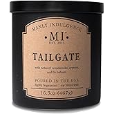 Manly Indulgence Tailgate Scented Candles for Men, 2 Wick, 16.5 oz Premium Soy Blend Wax, 60H Burn, Candles for Home Scented - Made in The USA