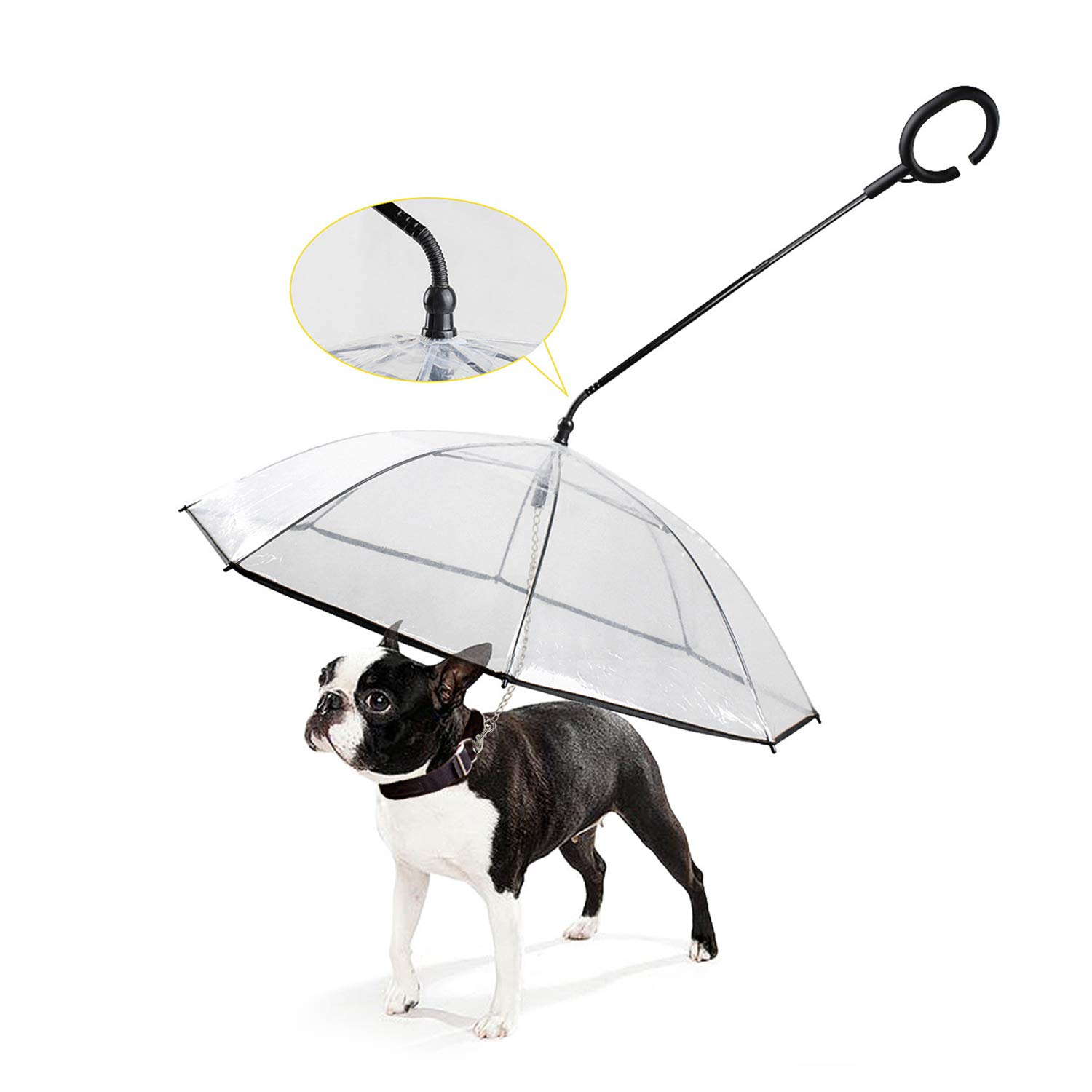 PETCUTE Dog Umbrella Transparent Umbrella for dogs in rainy days Umbrella With Leash for Small Medium Dogs&Cats