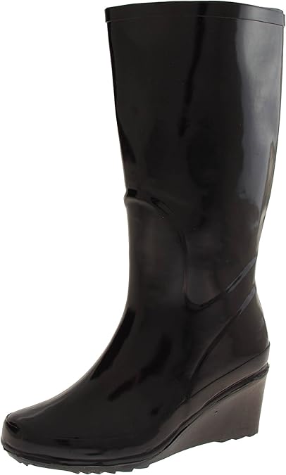 navy wedge boots uk