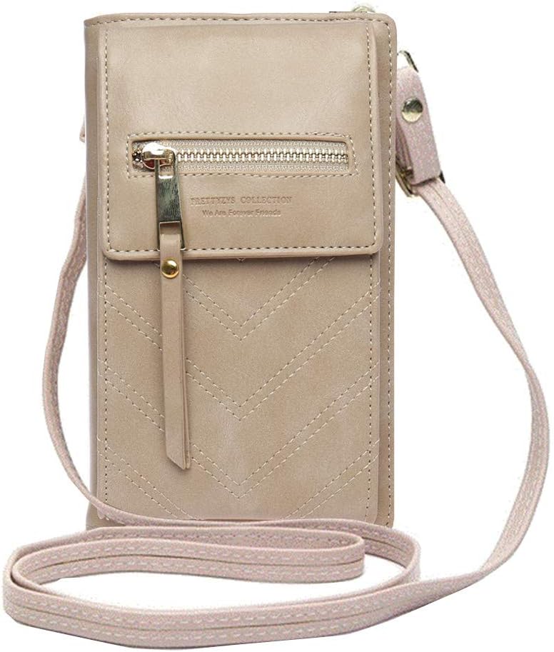LIDASEN small bag Women Wallet Cross-body Bag Leather Purse Coin Cell Phone Mini Pouch Card Holder Shoulder Wallet Bag Adjustable Strap Credit Card Hold Cellphone/Smartphone 3.5-6.5 inch