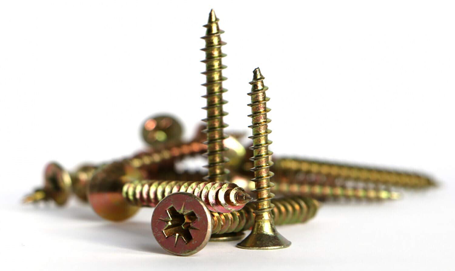 100 X Multi-Purpose Pozi Screw - Zinc Yellow Passivated HIGH Quality