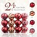 Valery Madelyn 24ct 60mm Delightful Elf Shatterproof Christmas Ball Ornaments Decoration,Themed with Tree Skirt(Not Included)