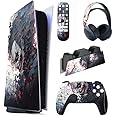 PlayVital Killing Clown Full Set Skin Decal for ps5 Console Digital Edition, Sticker Vinyl Decal Cover for ps5 Controller & Charging Station & Headset & Media Remote