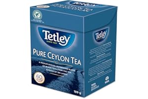 Tetley Pure Ceylon Black Tea - 60 Tea Bags, 189 Grams, Contains Caffeine, Caffeinated Tea