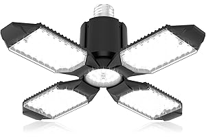 toberich LED Garage Light Bulb - 120W 12000LM Shop Lights with 4+1 Deformable Panels, 6500K Screw in Ceiling Lights for Garage, Workshop, Workbench, Basement (1 Pack)
